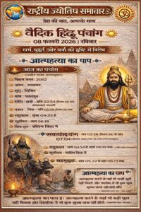 🌞 वैदिक पंचांग: आज का दिन, 08 फ़रवरी 2026 🌞