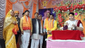 राम कथा के दुसरे दिन शिव बारात में झुमते स्रोता