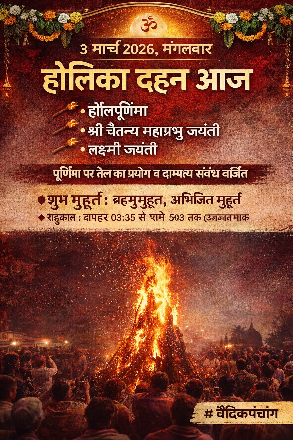 राष्ट्रीय पंचांग विशेष: 3 मार्च 2026 को होली पूर्णिमा, देशभर में उत्सव का माहौल