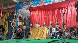 शिवद्वार मन्दिर प्रांगण में श्री शंकर रामलीला समिति द्वारा रामलीला का मंचन