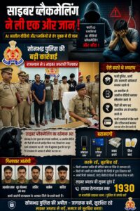 साइबर ब्लैकमेलिंग ने ली एक और जान: सोनभद्र में AI अश्लील वीडियो और धमकियों से तंग युवक ने दी जान, राजस्थान से 5 गिरफ्तार