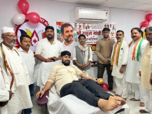 युवा कांग्रेस का विशाल रक्तदान शिविर, युवाओं ने किया रक्तदान कर मानव सेवा का दिया संदेश:शशांक
