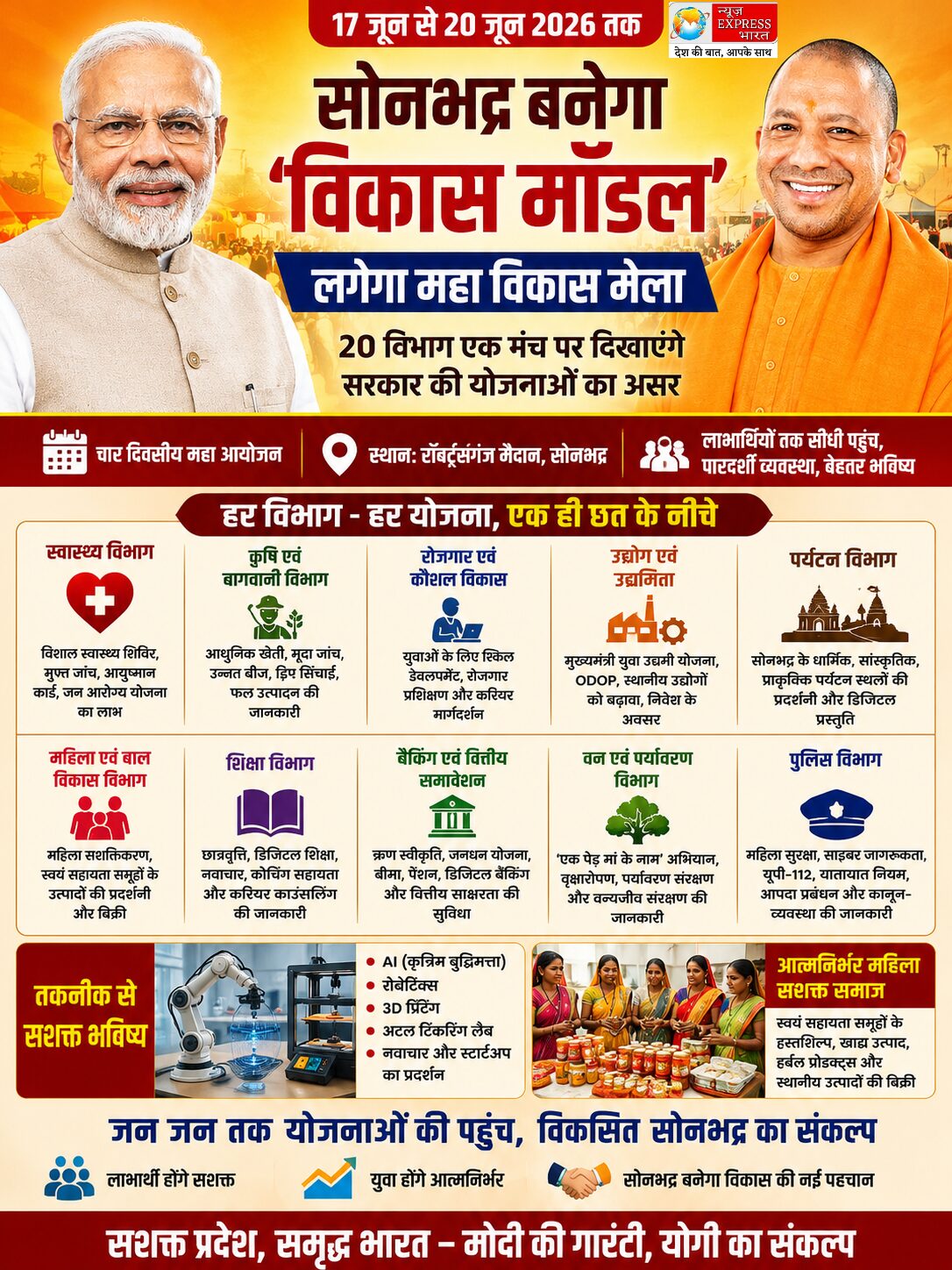 विकास का महाकुंभ: 20 से अधिक विभाग एक मंच पर, शिक्षा, रोजगार, स्वास्थ्य और टेक्नोलॉजी से आत्मनिर्भरता का रोडमैप