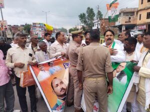 “सद्बुद्धि पदयात्रा” निकालकर कांग्रेस ने राममंदिर चढ़ावा चोरी की निष्पक्ष जांच की मांग की
