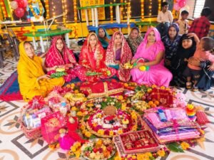 आंगनबाड़ी केंद्रों पर गोदभराई, गर्भवती महिलाओं को दिया पोषण का संदेश